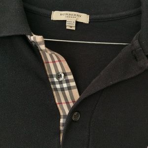 Burberry | Shirts | Burberry London Polo Shirt Black Medium Mens ...